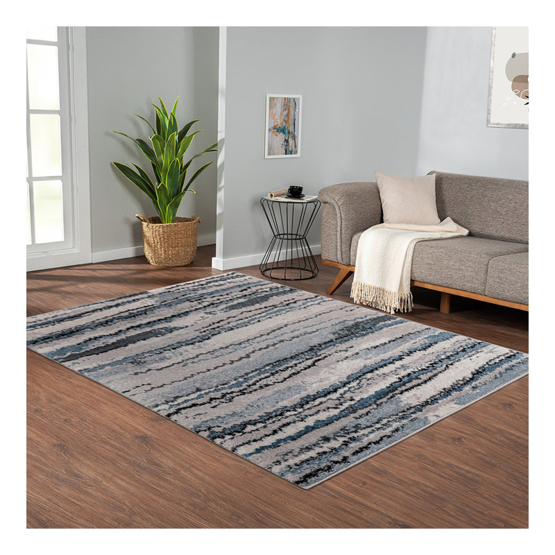 Tapis tissé à rayures abstraites Watercolor