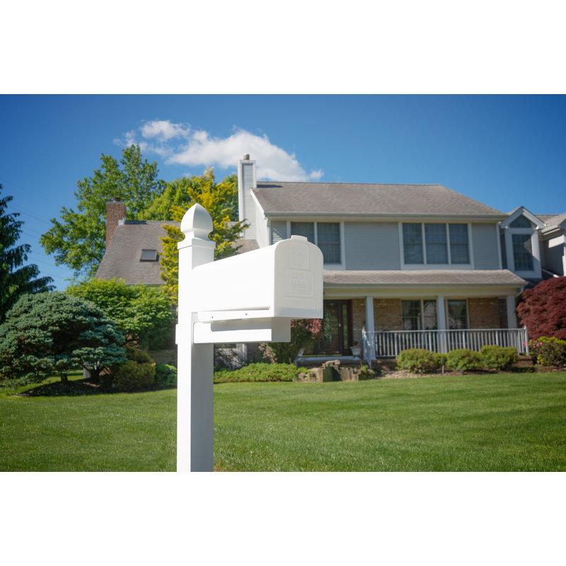 Parsons Plastic Post Mounted Mailbox, White