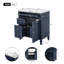 Meuble-lavabo de 30 po avec lavabo supérieur, meuble-lavabo moderne avec 2 tiroirs et tiroir escamotable, meuble-lavabo simple-106459383