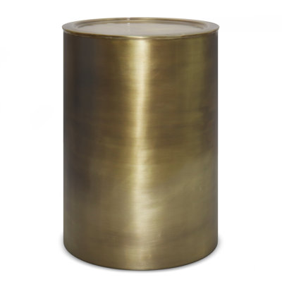Table de bout ronde en métal avec base robuste Corbin
