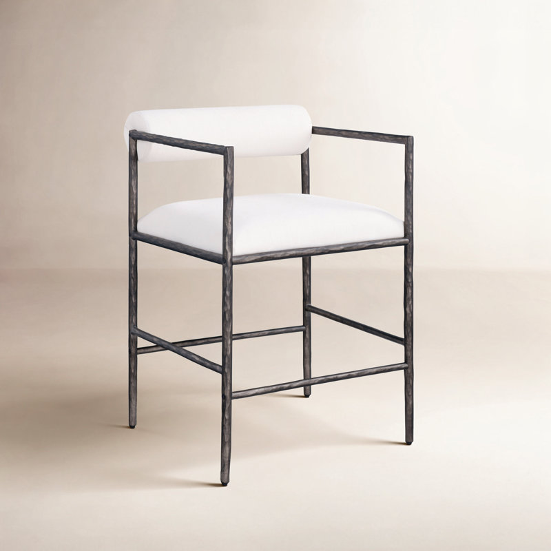Tabouret de comptoir Axis, Crème, Noir antique