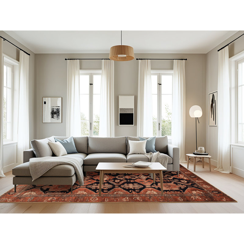 Tapis brun lavable à la machine, Rectangle 8 pi x 10 pi