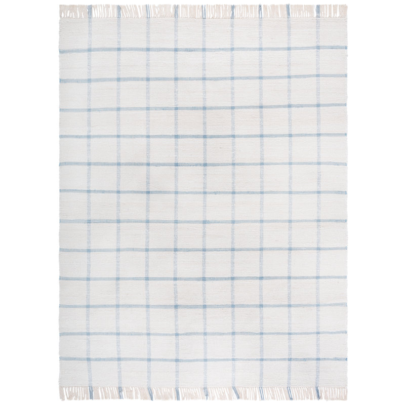 Tapis en coton recyclé tissé à la main Fernande, Rectangle de 10 pi x 14 pi