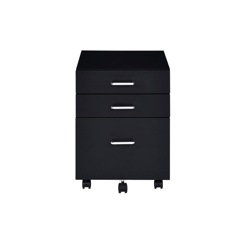 Armoire noire et finition, 3 tiroirs, tablette à 4 niveaux, plancher moderne de 2 po, structure en métal