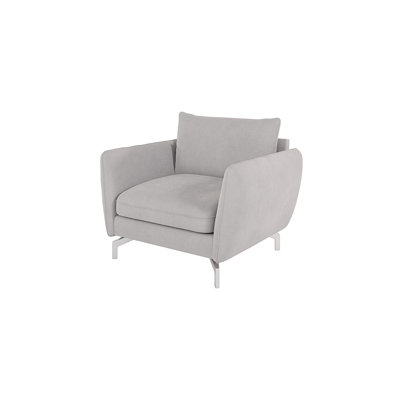 Modern Armchair  with Silver Metal Legs