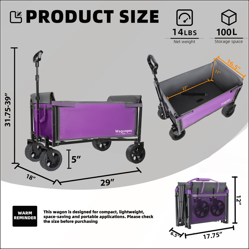 Chariot pliable tout-en-un convertible avec ouverture latérale et laisse pour chien pour le camping, la plage et le magasinage