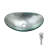 Bathroom Artistic Tempered Glass Vessel Bathroom Sink With Chrome Pop-Up Drain, Boat Shape Bathroom Sink Above Counter (No Faucet)