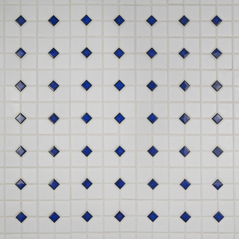 Oxford 11" x 11" Porcelain Honeycomb Mosaic Wall & Floor Tile, Blue/White
