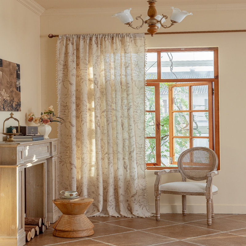 Polyester Exquiste Pattern Print Curtains 2 Panel, 52" W x 96" L