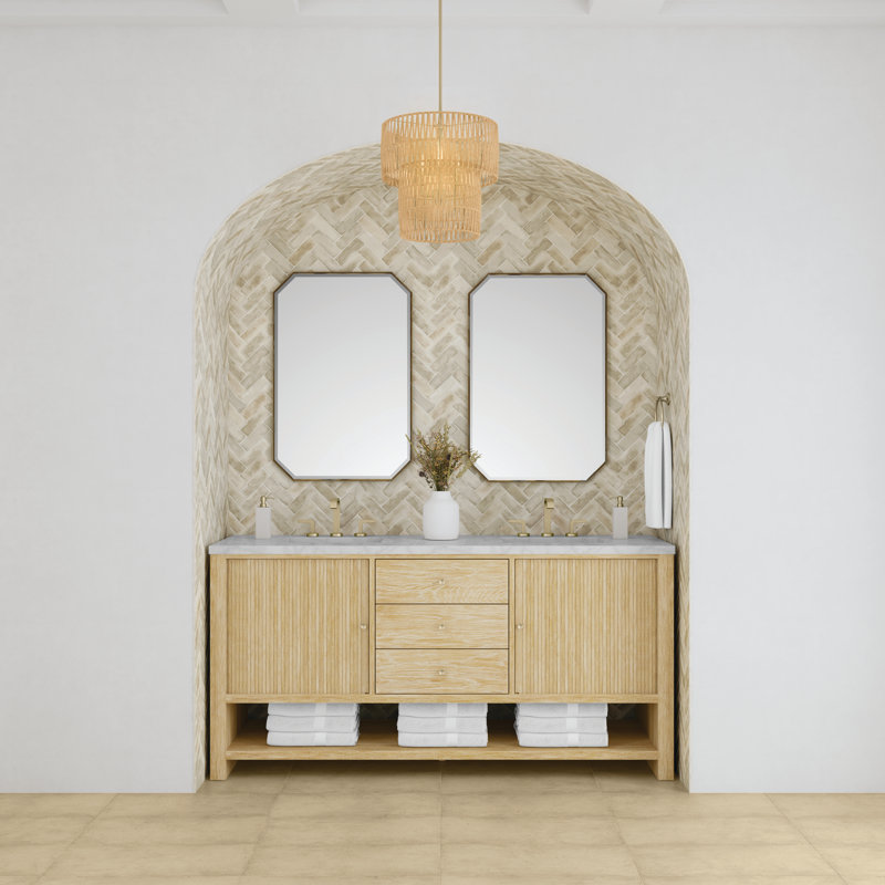 Marigot 72'' W Double Vanity, Victorian Silver Silestone, 8" Widespread