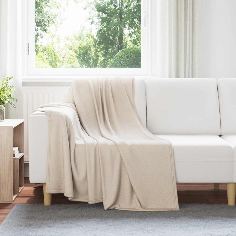 5.5-51 Throw Blanket, Beige, 170cm x 130cm