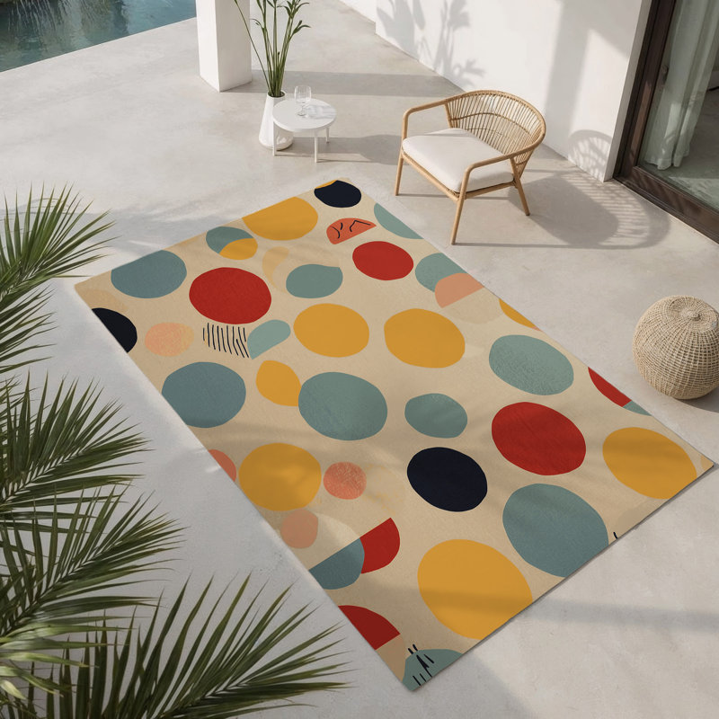 Groovy Wiggle Indoor And Outdoor Area Rug, Rectangle 1'6" x 2'6"