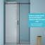 Porte de douche simple, verre trempé de 8 mm, cadre noir mat en acier inoxydable 304, installation facile, porte en verre pour rénovation avec fonctionnement antirouille et silencieux