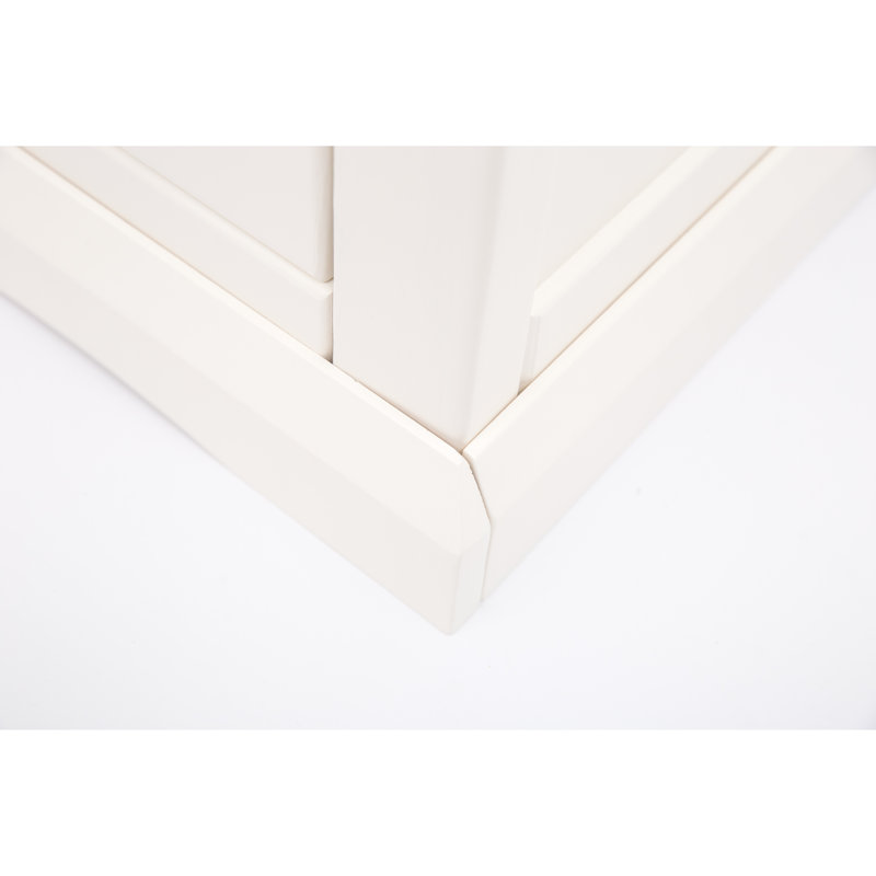 6 Drawer 110cm W Double Dresser, Off White