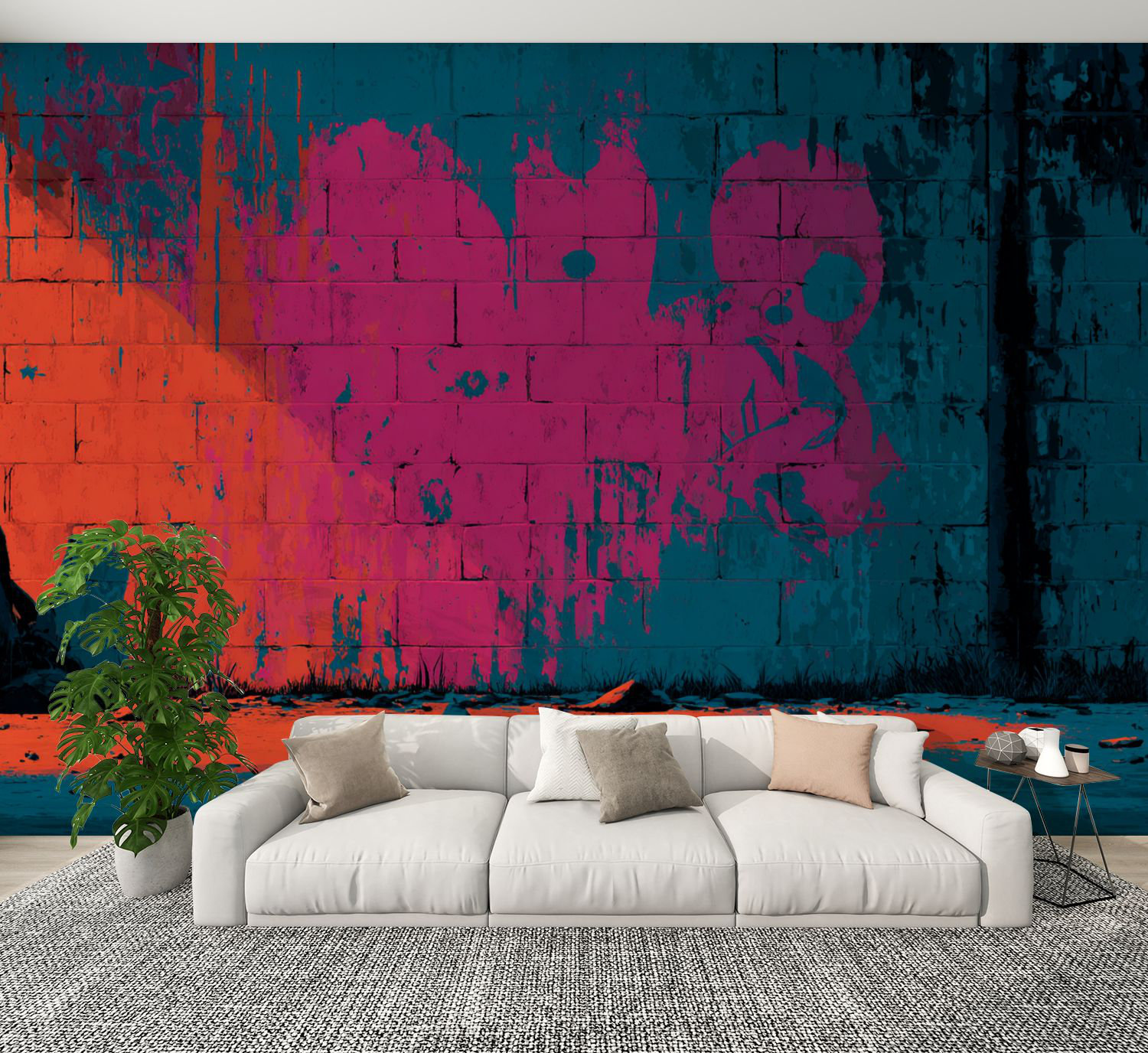 Red Barrel Studio Brick Wallpaper Peel and Stick Abstract Graffiti ...