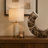 Tabletop Decor Accent, Open-Curved Frame, Brown Marble-Like Resin 14 Inch-130623948