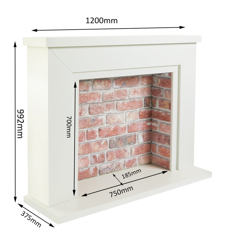 Farlington Fireplace Surround, Red, White