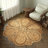 Farmhouse Solid Hand-Braided Jute Indoor Round Area Rug, Brown, 4' x 4'-1721072669