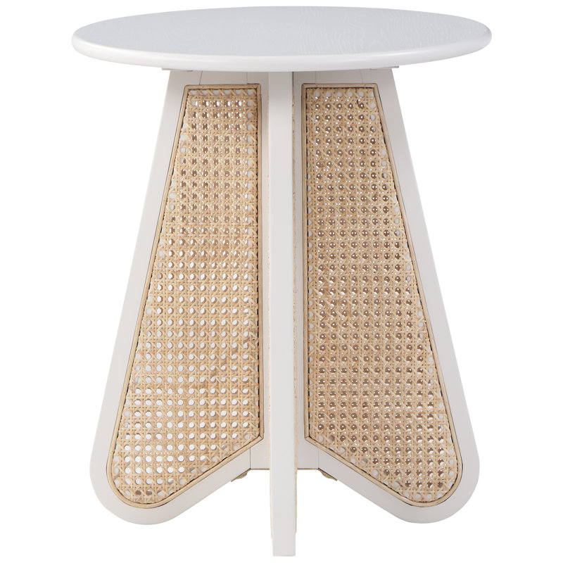 Solid Wood End Table, White