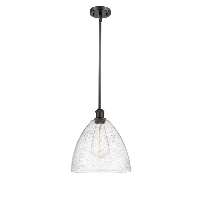 Luminaire suspendu en forme de globe à 1 lumière Angeliz, H 45,75 po x l 12 po x P 12 po, DEL, Bronze huilé