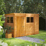 Powersheds 10 x 6ft Timber Overlap Pent Garden Shed