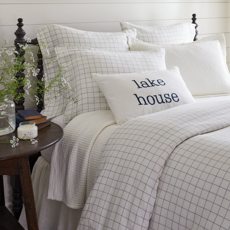 Schoolhouse Indigo Porch Pillow 24", 21"H x 21"W
