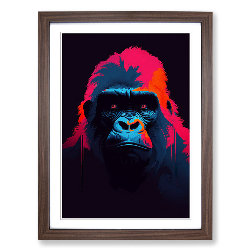 Gorilla Minimalism Art - Framed Print