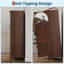 Armoire rustique en bois brun noyer rustique - 4 portes - 72 po de hauteur avec rangement autoportant - Tablettes réglables et tringle à vêtements - Chambre et salon - Brun (boîte AB)