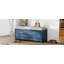 Banc à chaussures avec coussin amovible, banc d'entrée avec rangement caché pour le salon, le vestibule et les couloirs (bleu marine)-1241976285
