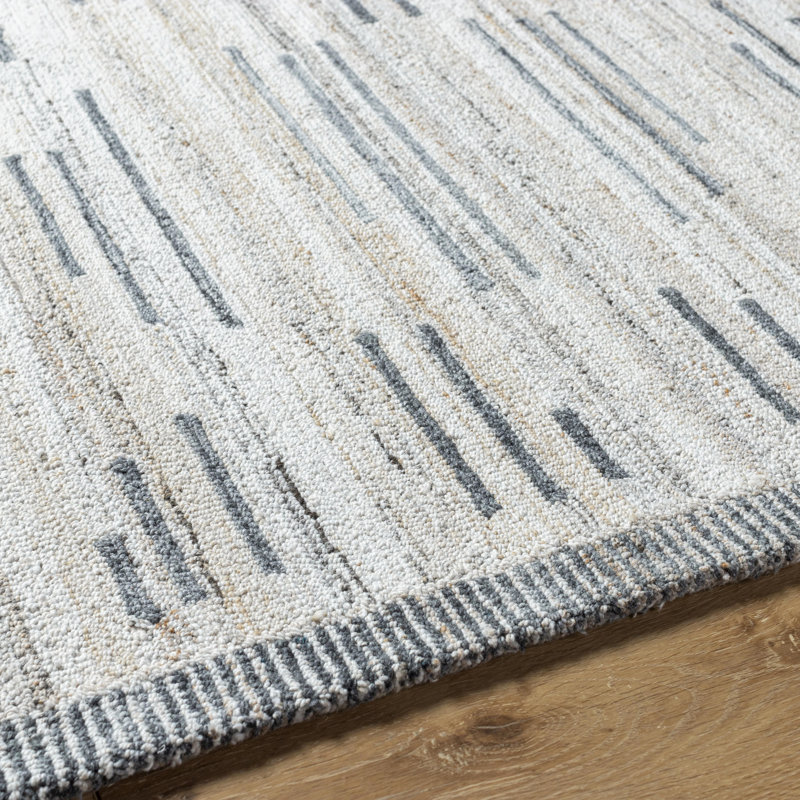 Rectangle Roze Abstract Hand Tufted Polyester Area Rug in Gray, Rectangle 2' x 3'