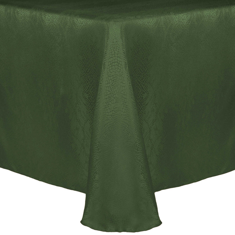 Ultimate Textile -2 Pack- Damask Kenya 72 X 120-Inch Oval Tablecloth - Modern Jacquard Design, Jungle Green