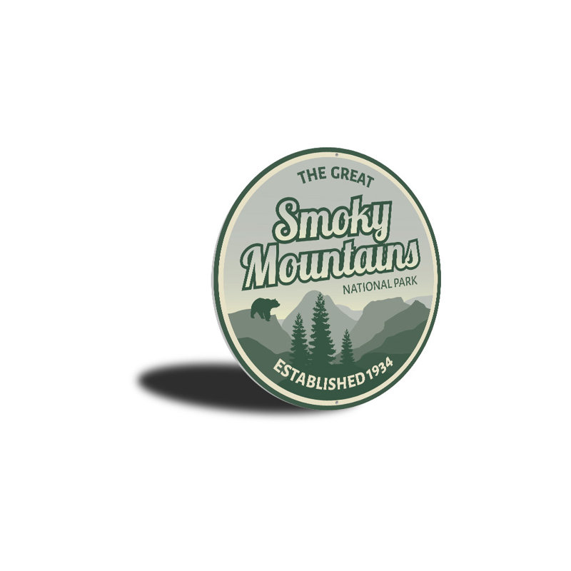Panneau en aluminium Smoky Mountains Park, H 12 po x l 12 po x P 0,04 po