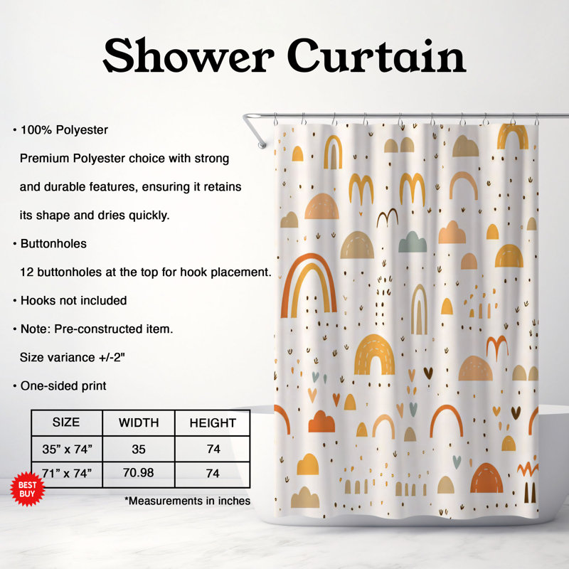 Magical Haven - Rideau de douche Premium, H 74 po x l 71 po