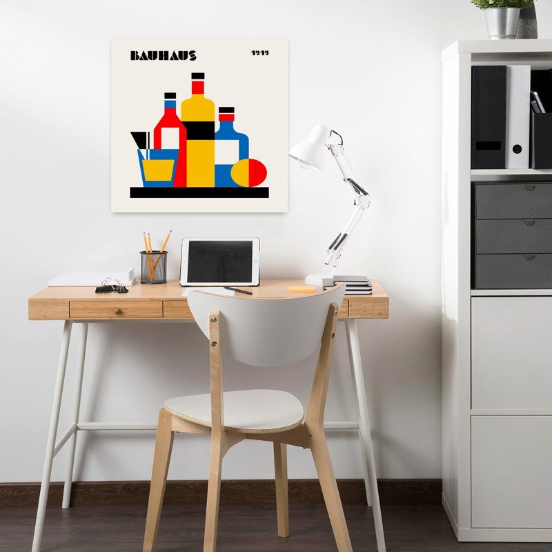 Art contemporain abstrait rétro, H 18 po x l 18 po