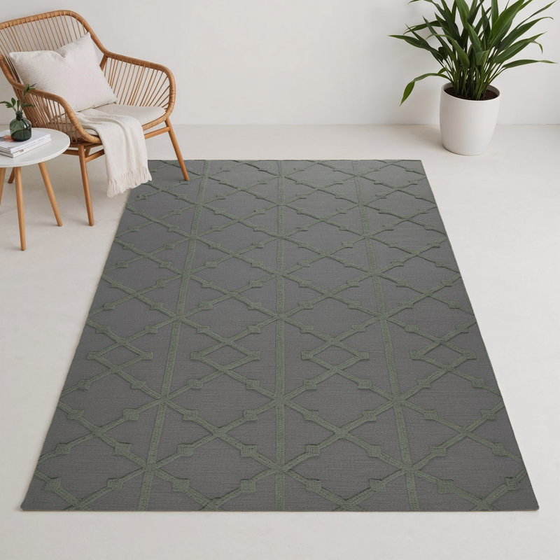 Tapis gris intérieur et extérieur Trellis, Rectangulaire 3 pi x 5 pi