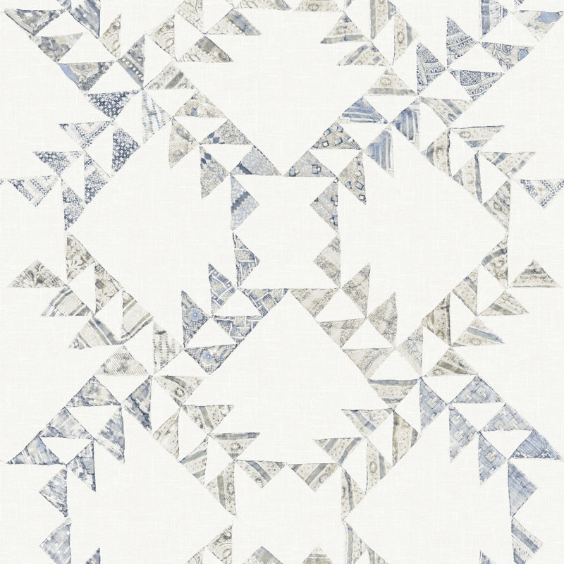 Papier peint courtepointe Scrap, Bleu