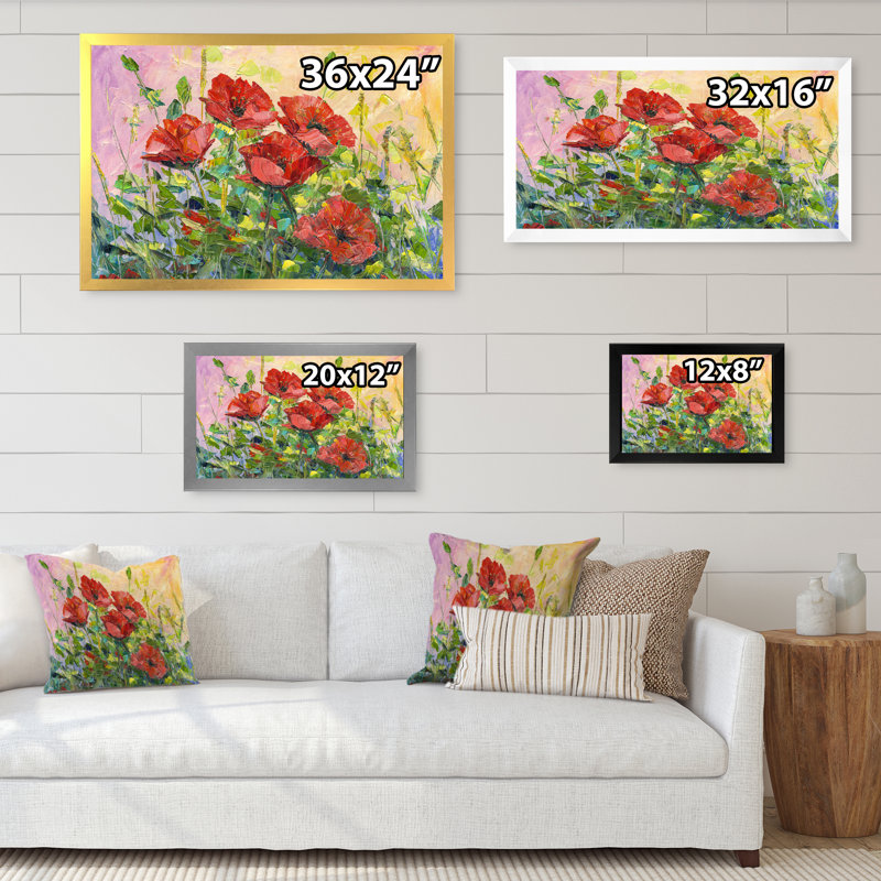 «Poppy Flower III», reproduction d'art sur toile, H 8 po x l 12 po x P 1 po, Cadre photo noir