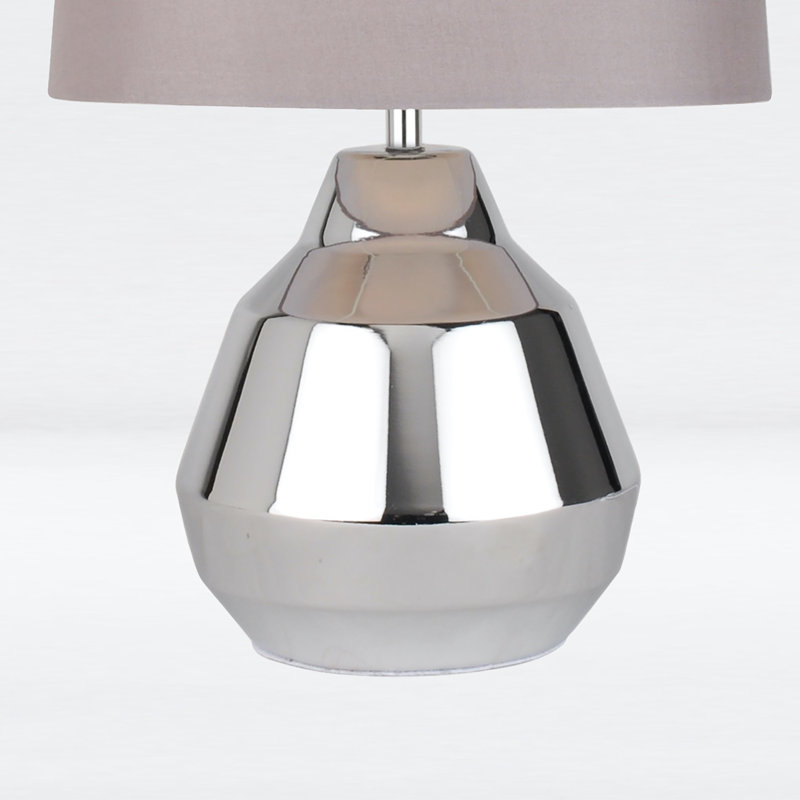 Allarna Metal Table Lamp, Chrome, Grey