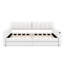 Grand lit de jour tapissier plateforme avec deux tiroirs de rangement, cadre de lit tapissier en laine d'agneau avec port USB, aucun sommier nécessaire-1963261222