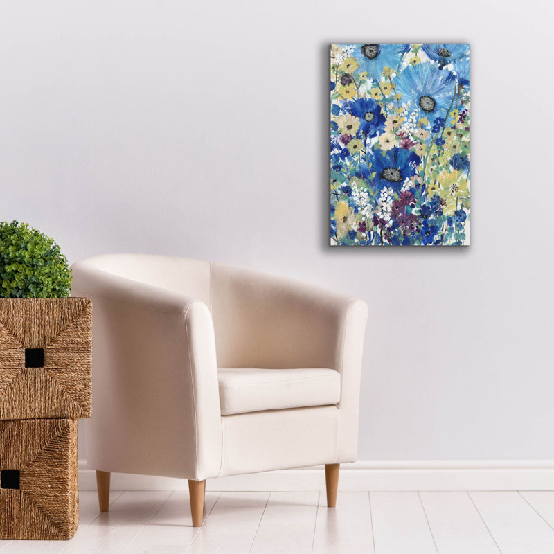 «Garden Blues I» par Tim O'toole, art mural sur toile, H 26 po x l 18 po x P 0,75 po