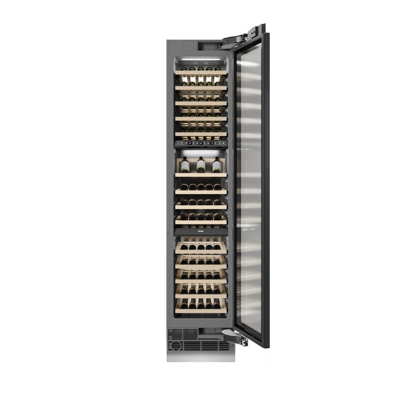 ZLINE Autograph 18 in. 68 Bottle Panel Ready Column Wine Cooler, Matte Black, Left