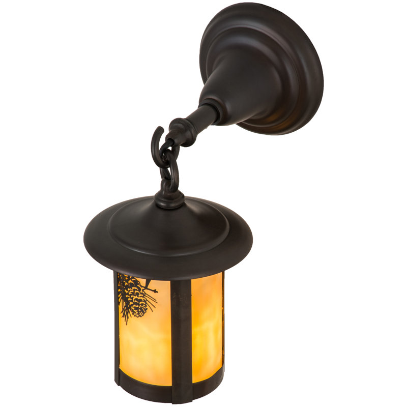 1 - Light Outdoor Wall Lantern, 12.5" H x 6" W x 10" D