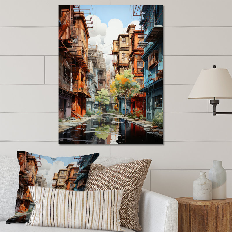 " Factories Industrial Harmony I ", 20" H x 12" W x 1" D