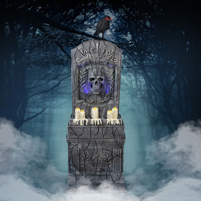 Creepy Yard Decor Tall Motion-Activated Aged Cemetery Tombstone, Premium Halloween Prop