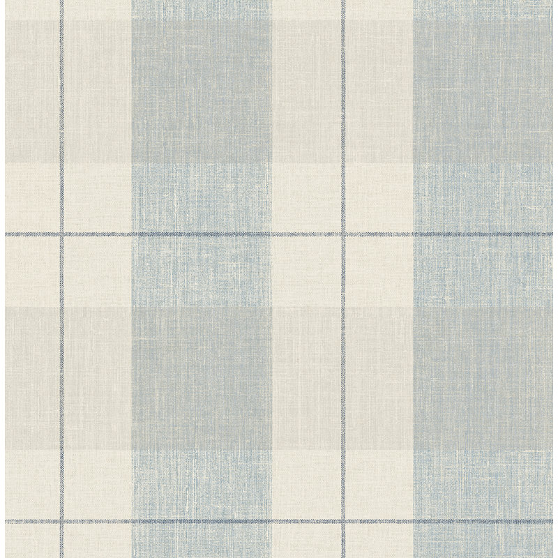 Gracie Oaks Blue & Beige Peel And Stick Wallpaper, Blue