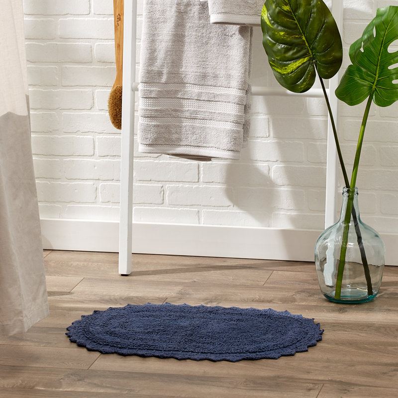 Tapis de bain crochet, l 21 po x L 34 po, Bleu
