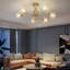Lustre moderne 29,9 "en or 6 lumières, ampoules E26 incluses-1699909465