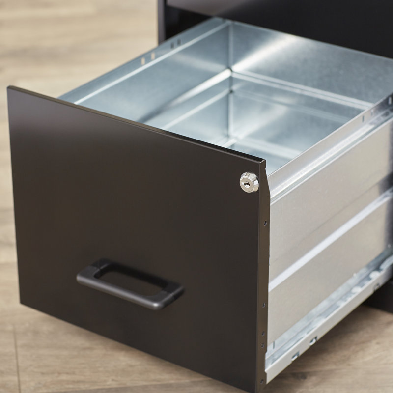 14.25'' Wide 2 -Drawer Steel File Cabinet, Black