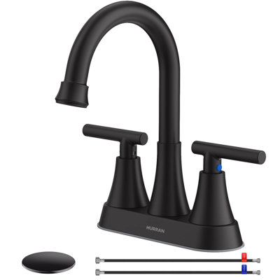 Centerset Bathroom Faucet with Drain Assembly