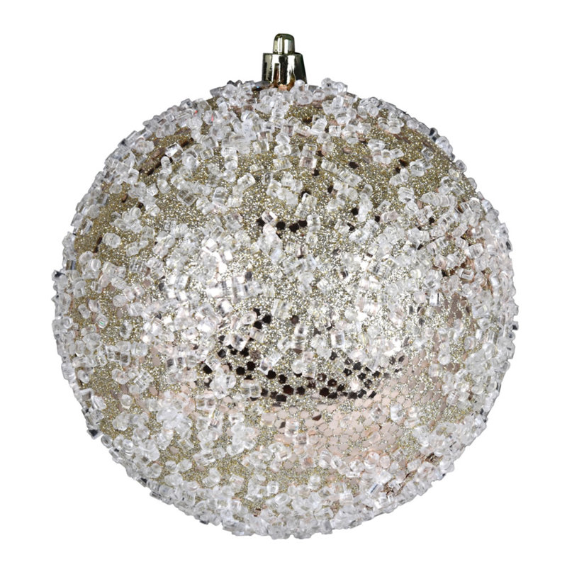 Ornement boule scintillante, Champagne, H 10 po x l 10 po x P 10 po, 1
